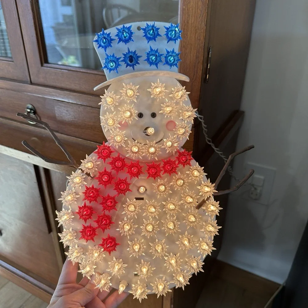 VTG‎ Light Up Snowman Indoor Window Decoration Christmas 14